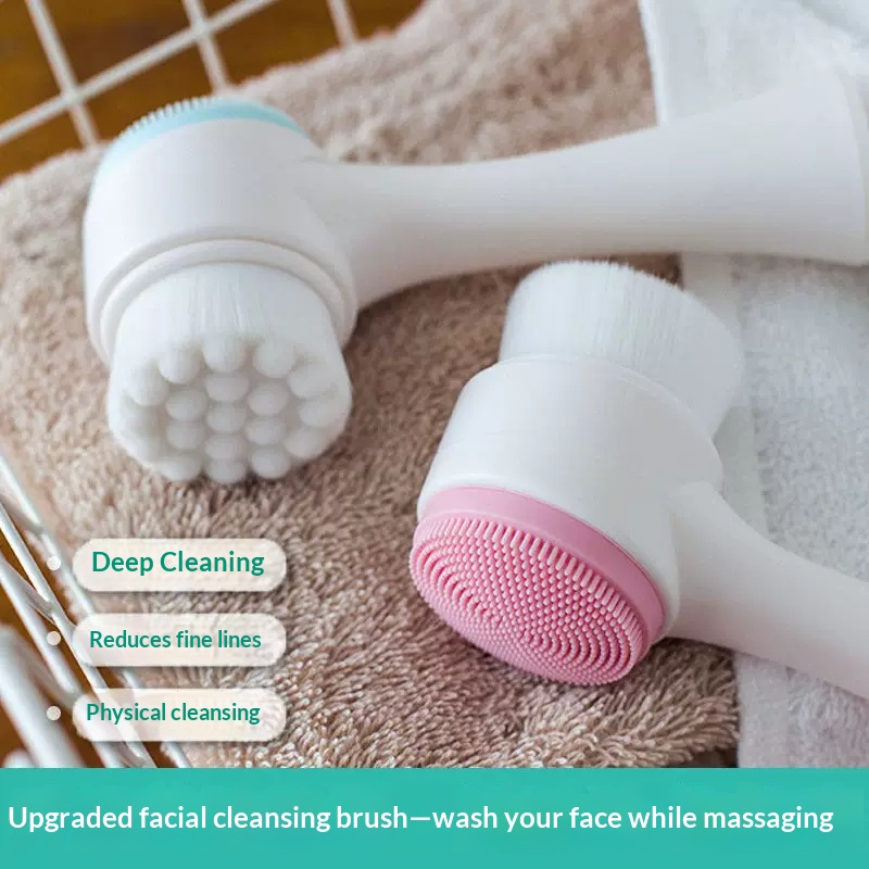 Double Sided Manual Facial Cle - Silicone Face Scrubber Electric ulasan dan harga