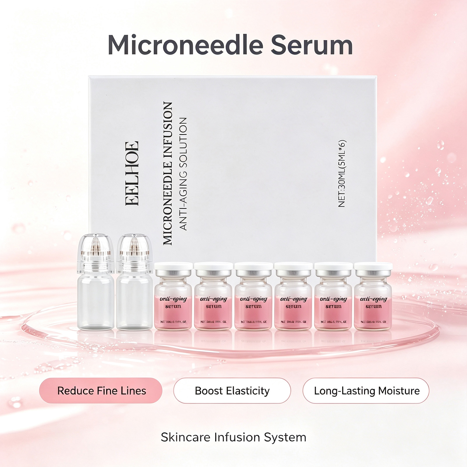 0.2mm Microneedle Serum Kit 6  - Hyaluronic Acid Facial Serum ulasan dan harga