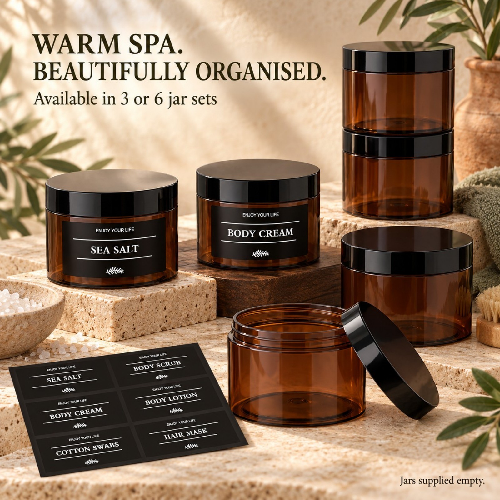 3PCS Bathroom Storage Jars wit - Hair Care ulasan dan harga