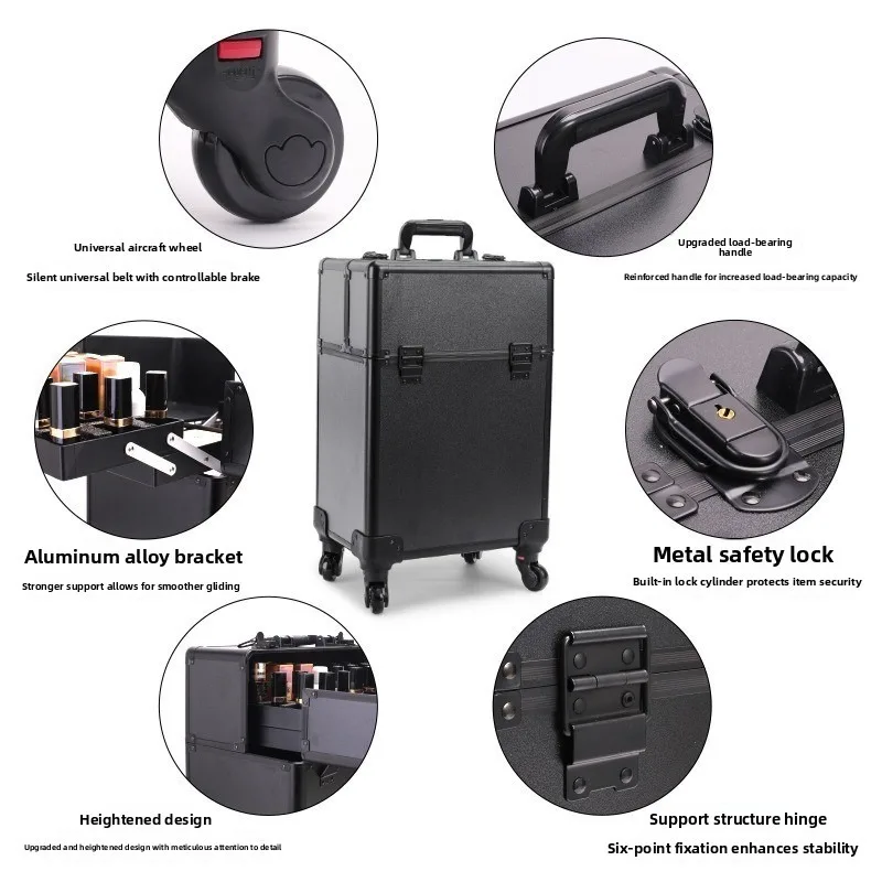 Rolling Cosmetic Luggage Organ - Nail Art ulasan dan harga