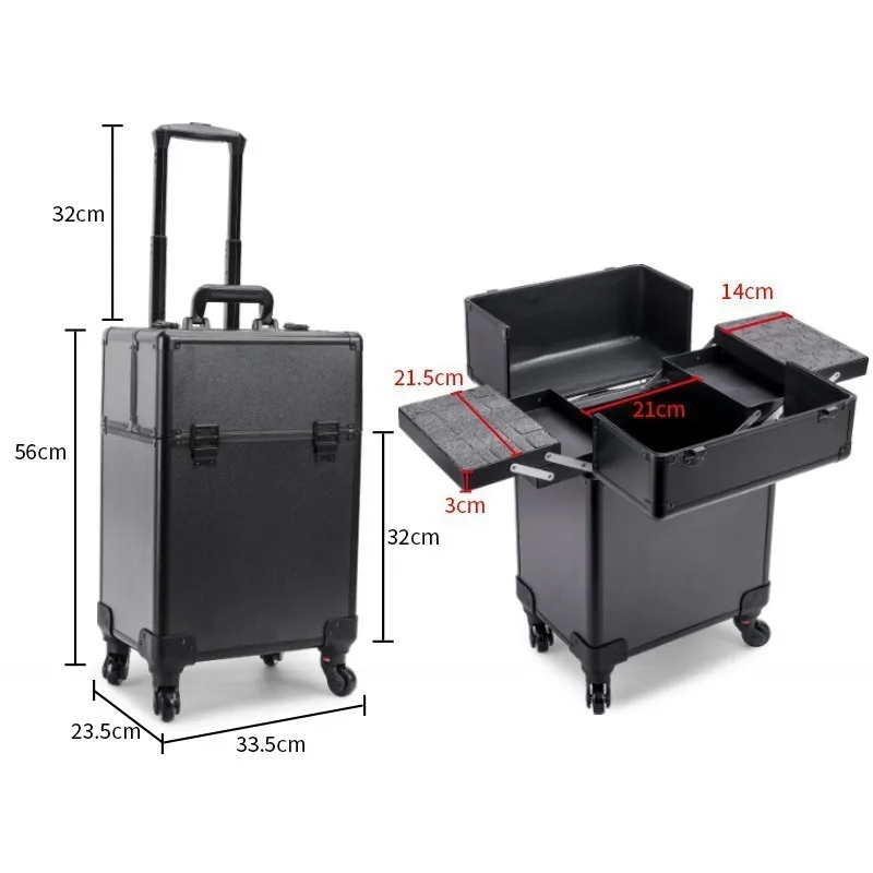 Rolling Cosmetic Luggage Organ - Nail Art ulasan dan harga